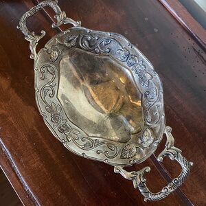 Vintage Godinger Silver Art Co Ltd Footed Dish With Handles